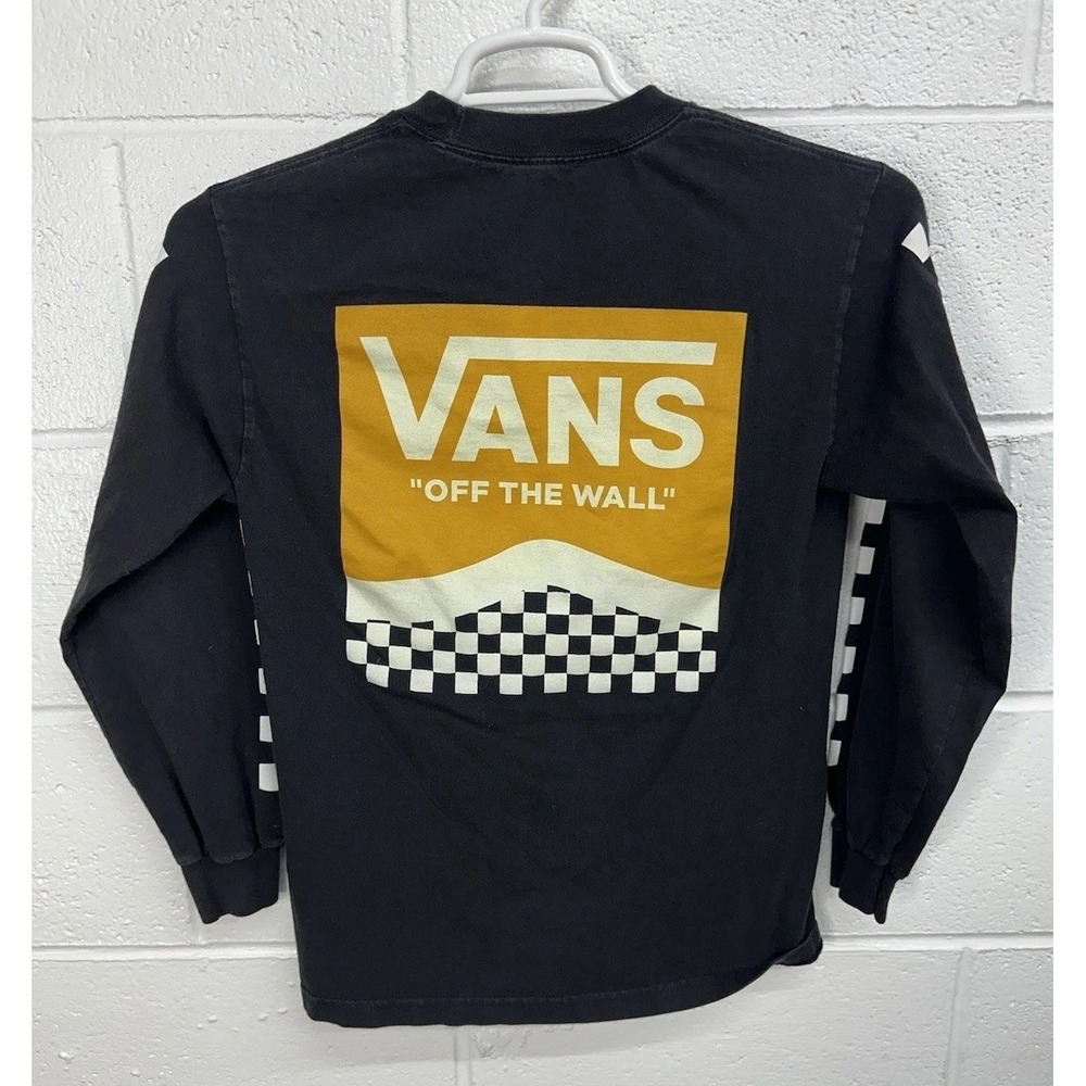 Vans Off The Wall Long Sleeve Box Sideswipe‎ Logo Tee - Men's Small